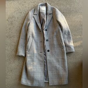 Abercrombie & Fitch Gray Plaid Trench Coat